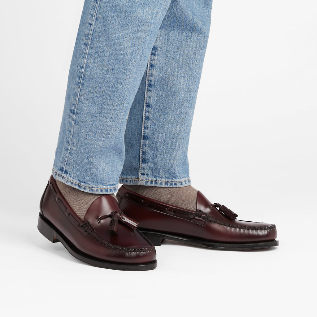 Men's Wine Leather Tassel Loafers Tassel Loafers –