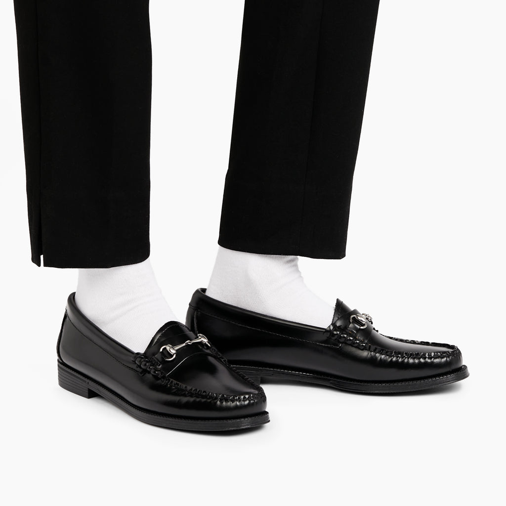 Womens Leather Horsebit Chain Loafer Womens Black Chain Loafers