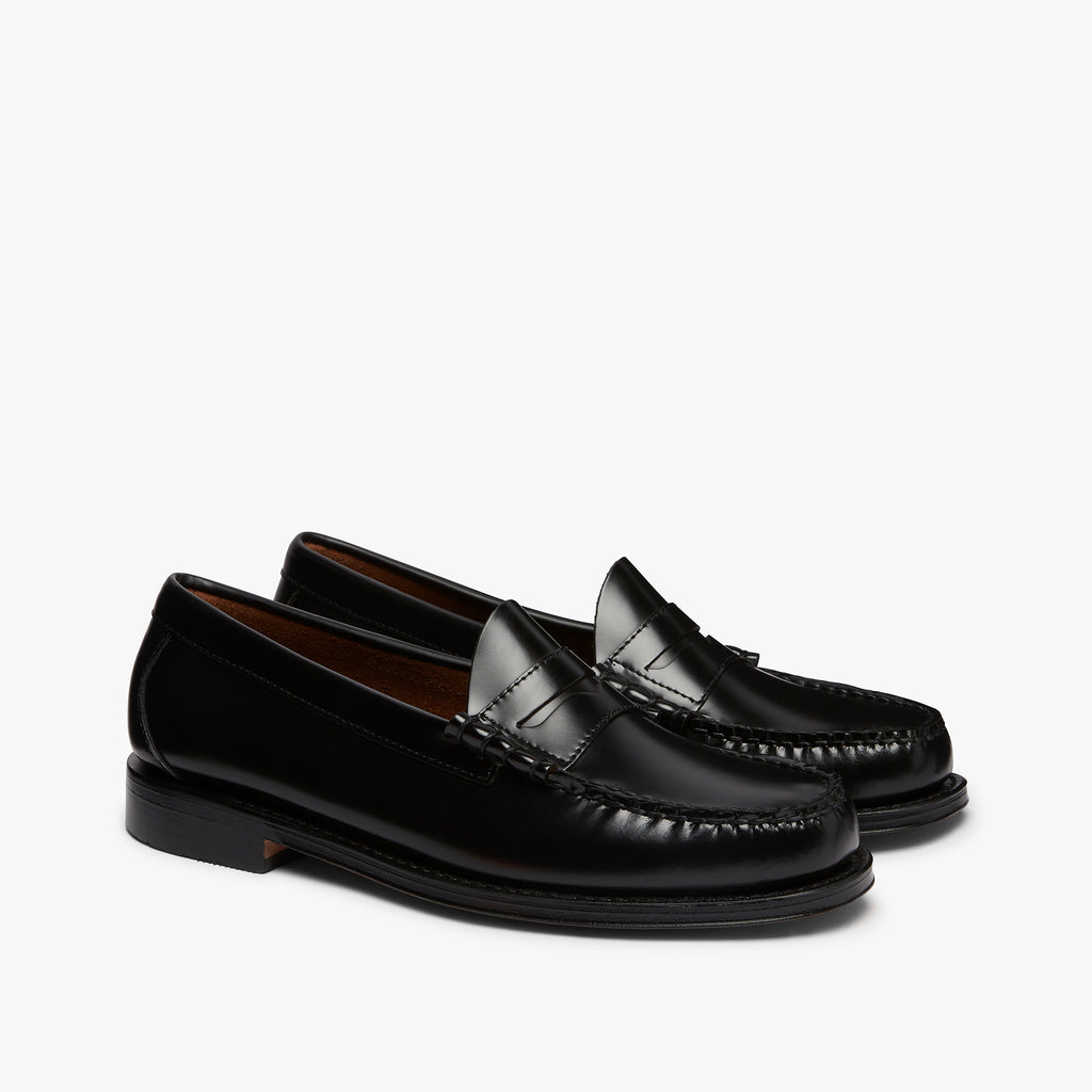 Black Leather Loafer Shoes Mens Bass Weejuns Larson