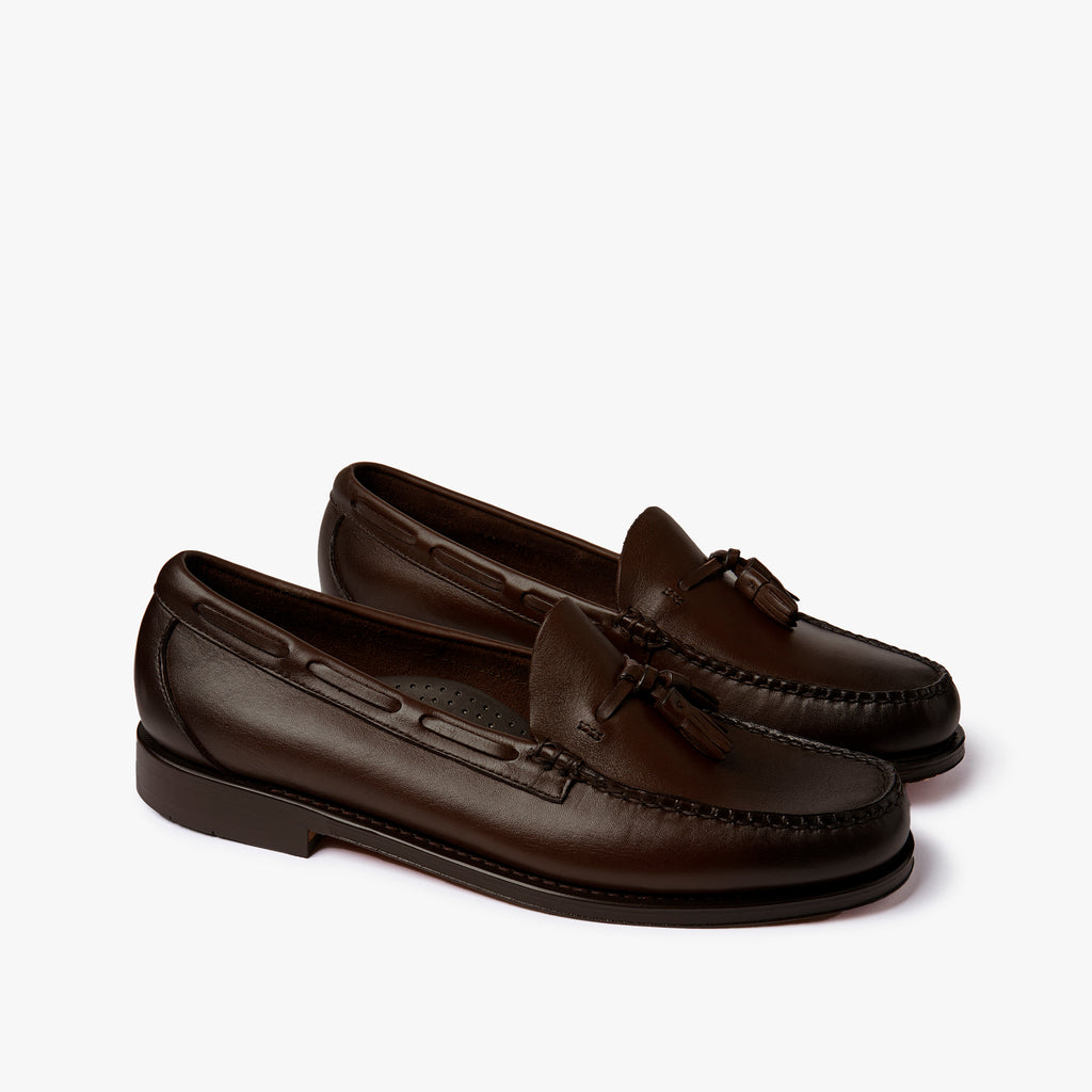 Weejuns Larkin Tassel Loafers In A Soft Chocolate Leather - G.H.BASS â G.H.BASS 1876