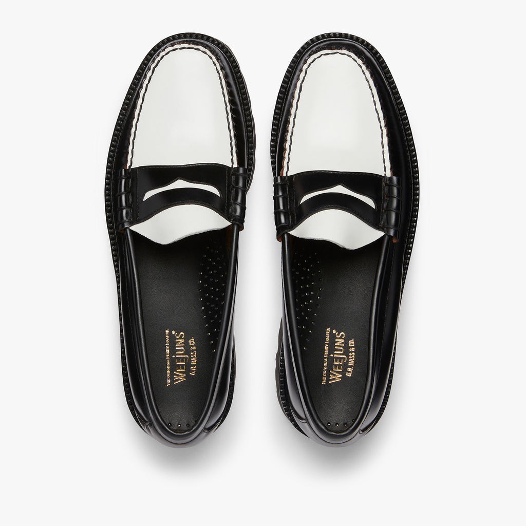 Mens Black And White Leather Loafers Black And White Loafers
