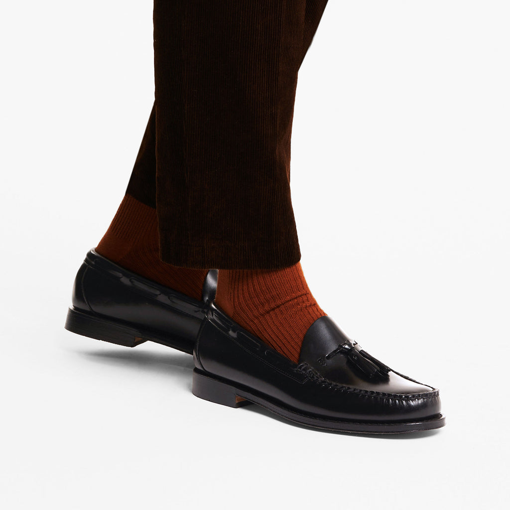 Mens Black Leather Tassel Loafers Weejuns Larkin G.H.BASS 1876