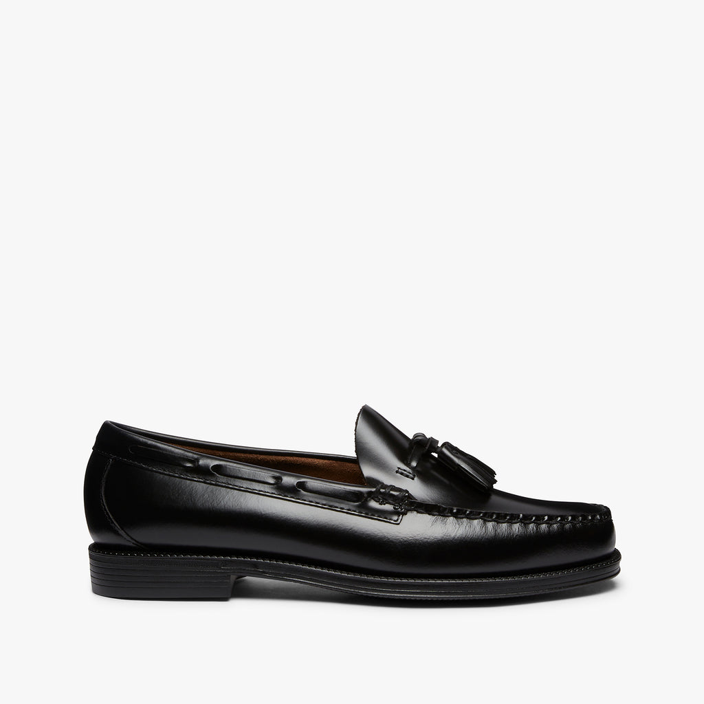 Mens Black Leather Tassel Loafers | Weejuns Larkin – G.H.BASS 1876