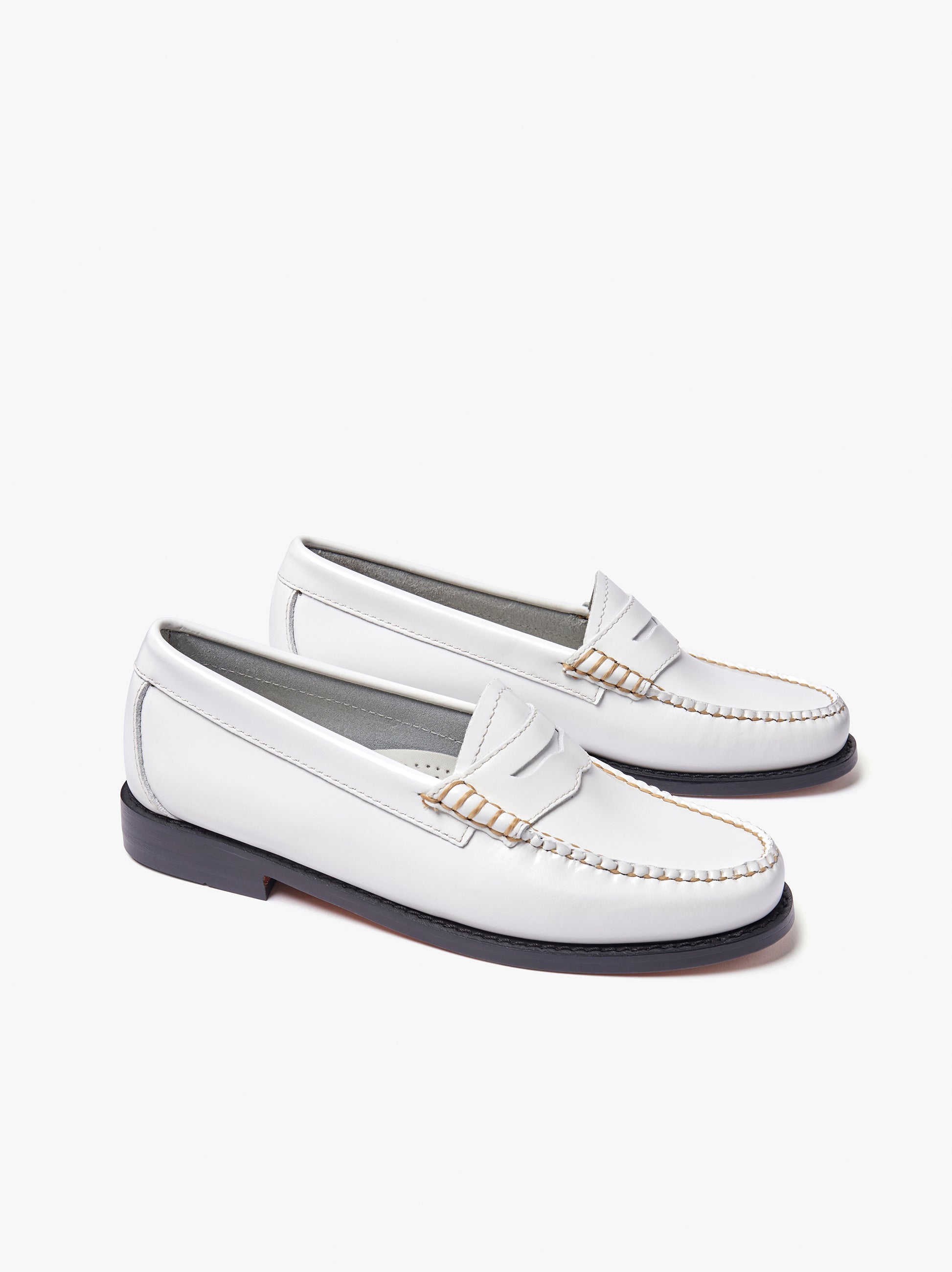 Weejuns Penny Loafers White Leather