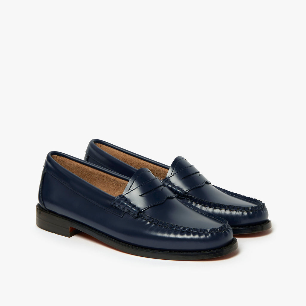 Navy Loafers Womens Navy Leather Loafers G.H.BASS 1876