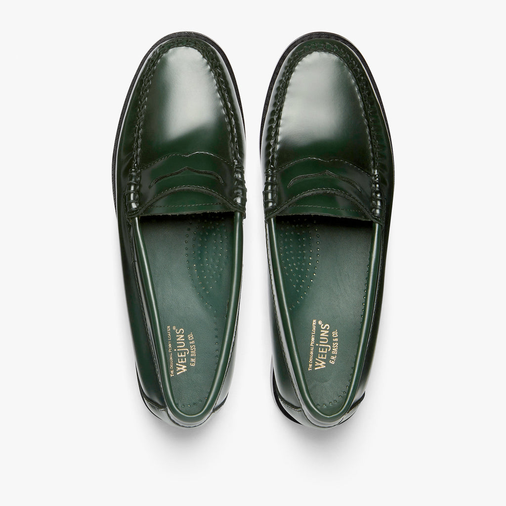 Dark Green Loafers Womens | Green Leather Loafers Womens 