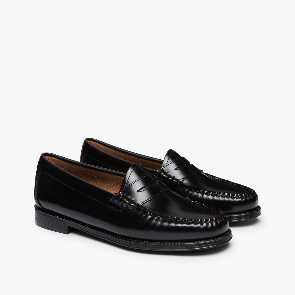 Black Leather Penny Loafers Womens Womens Black Leather Loafers