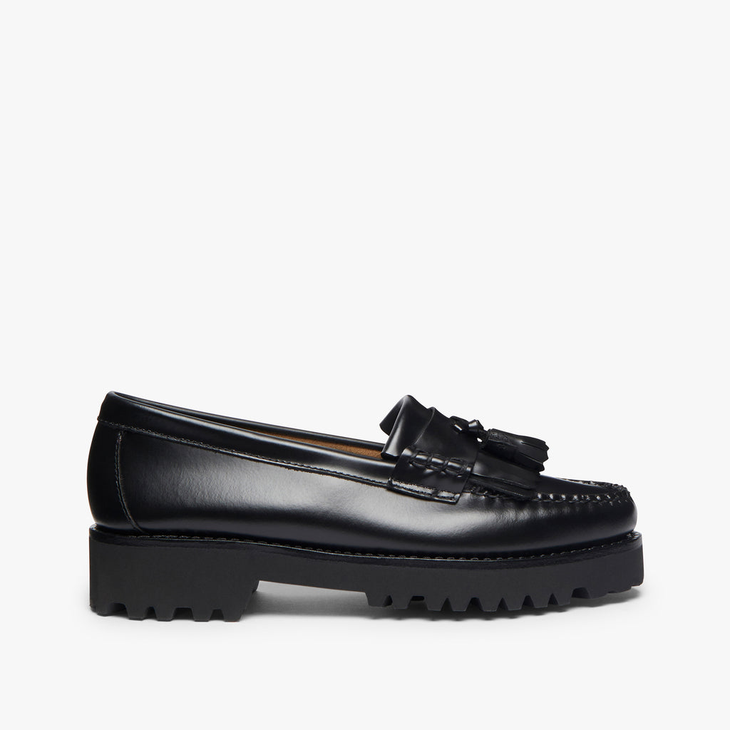 G.H.BASS Kiltie Tassel Loafer | Black Leather Tassel Loafers 