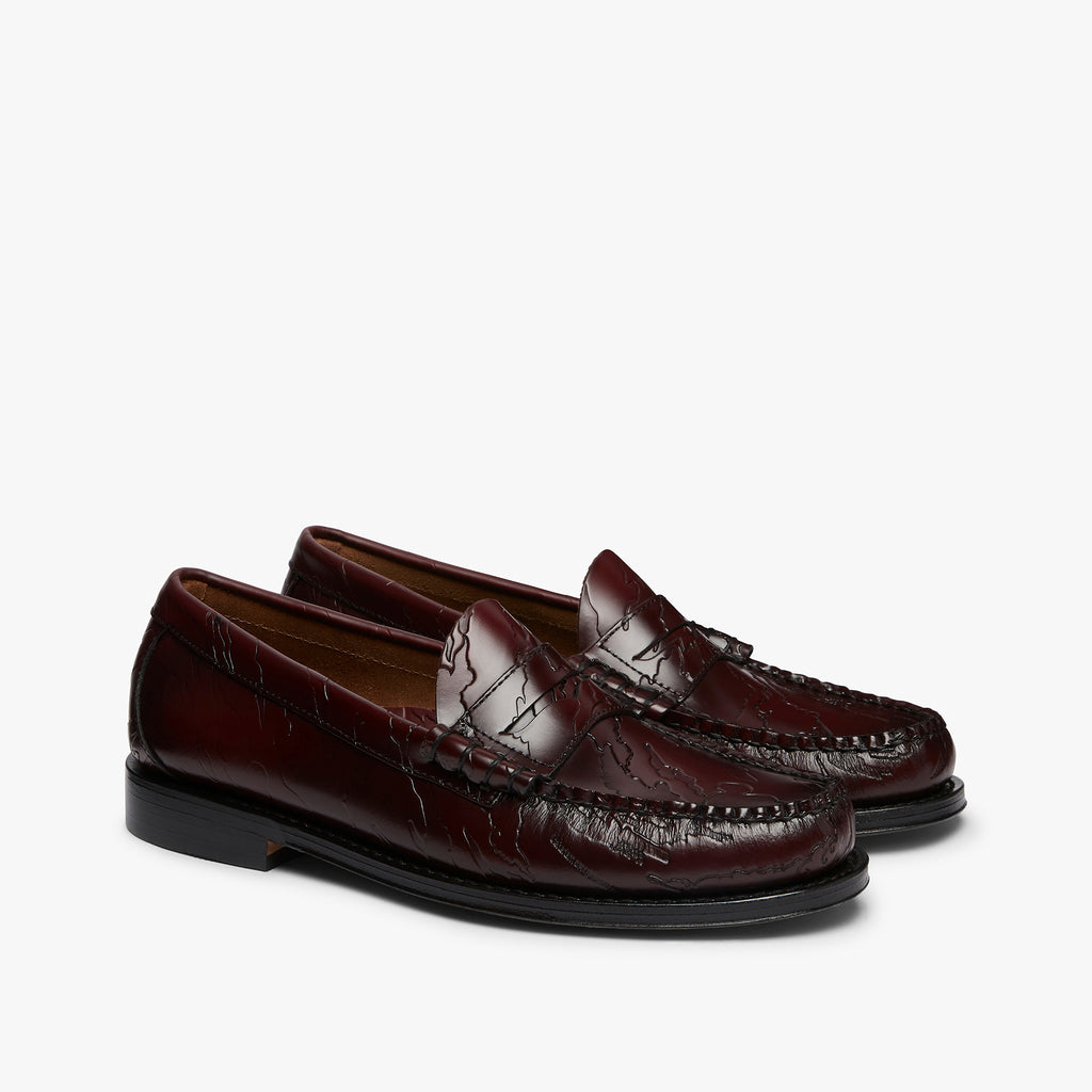 Maharishi Weejuns | Embossed Wine Leather Loafers â€“ G.H.BASS 