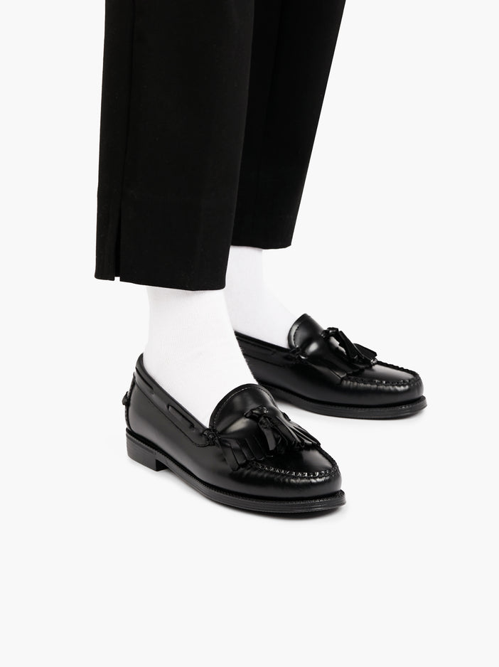 Black Leather Tassel Loafers Womens | Kiltie Tassel Loafers â G.H.BASS 1876