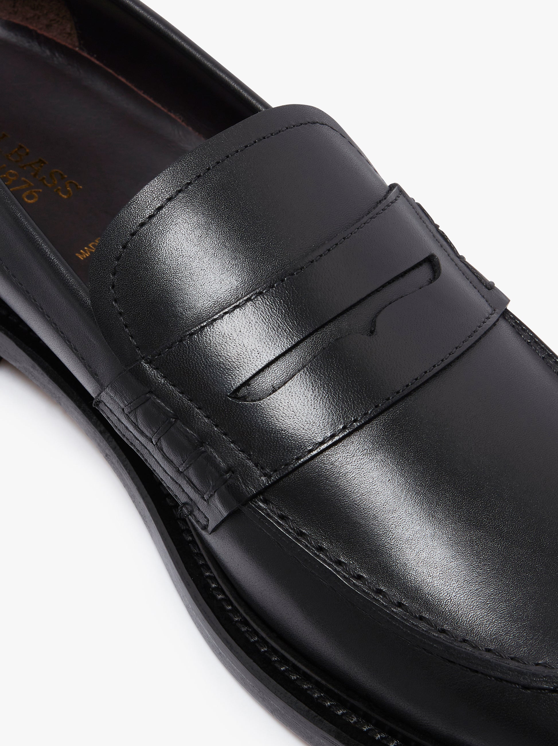 The Stanford Penny Loafers In Black Leather - G.H.BASS