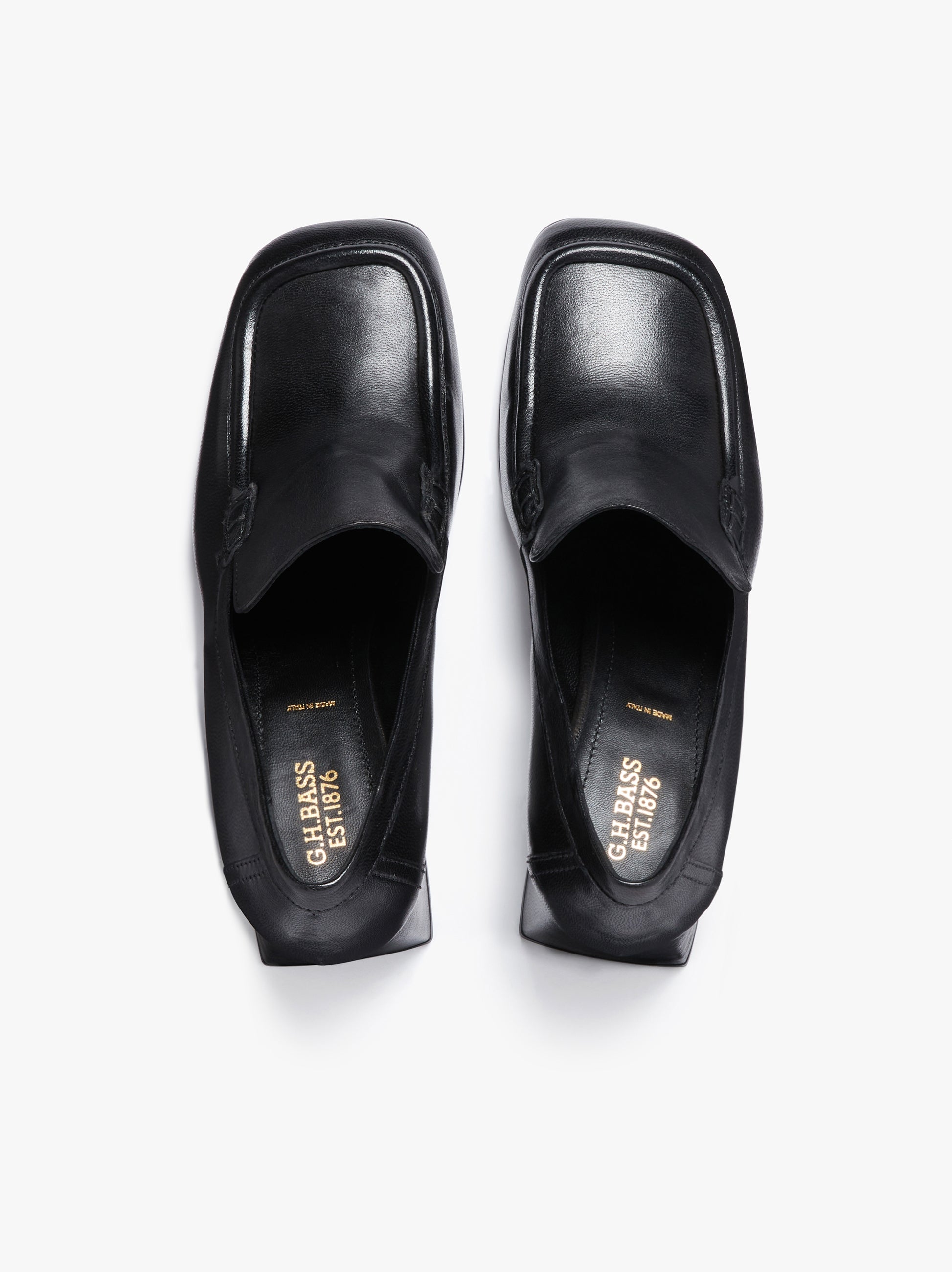 ローファー・オックスフォード elizabethstuart Two-strap platform loafers EBAL157103 1310 Loafer / BLACK&WHITE – Coshaer