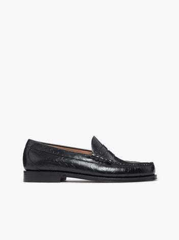 KL x G.H.BASS Embossed Penny Loafers