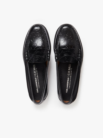 KL x G.H.BASS Embossed Penny Loafers