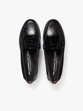 KL x G.H.BASS Embossed Penny Loafers