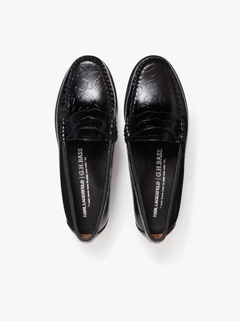 KL x G.H.BASS Embossed Penny Loafers
