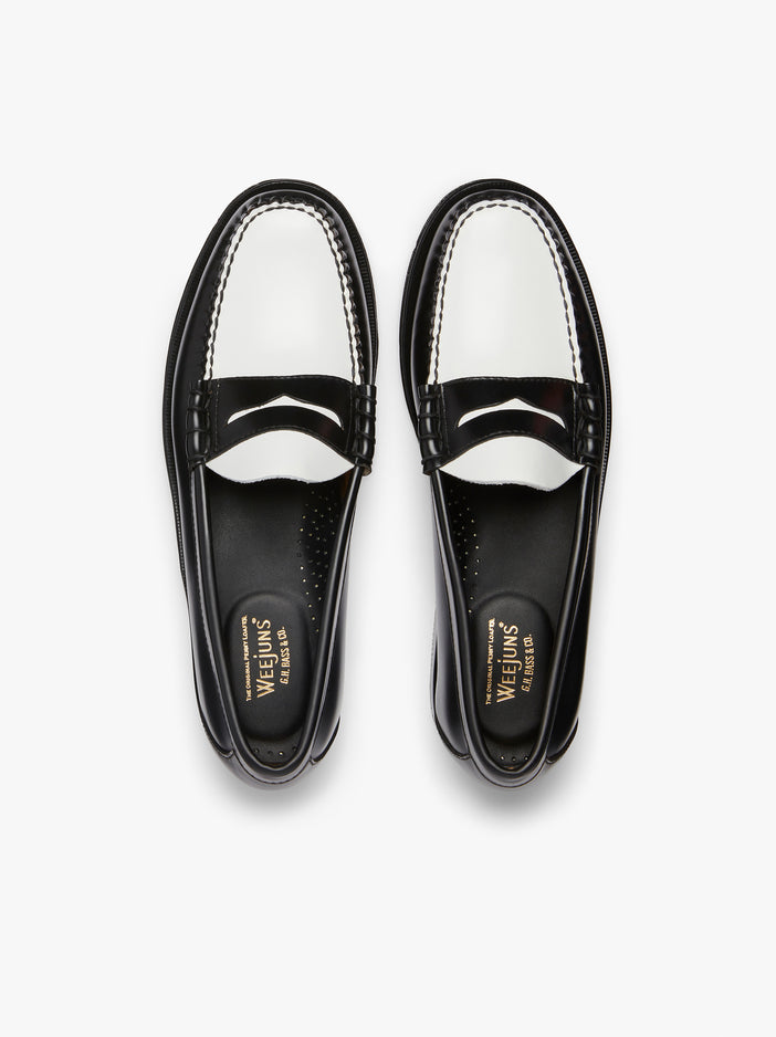 Black And White Mens Penny Loafers Black And White Loafers G.H.BASS