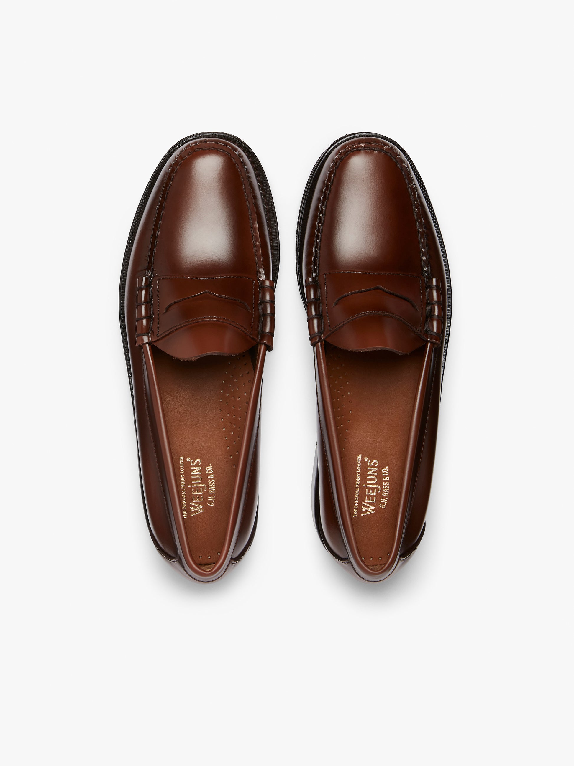 Brown Penny Loafers | Mens Brown Leather Penny Loafers – G.H.BASS 1876