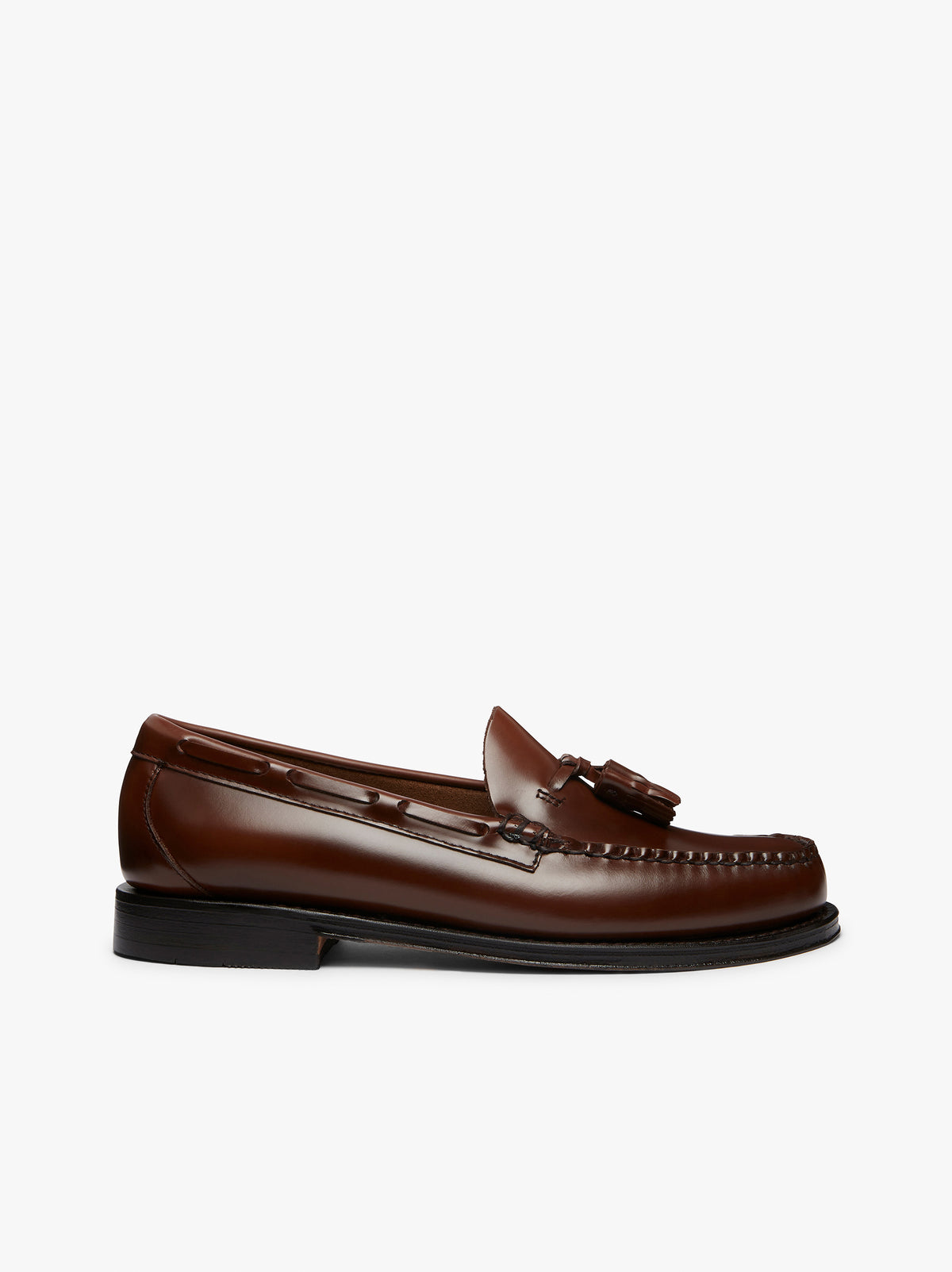 Bass Loafers Brown Leather Woven Tassel Moc Round Toe Slip On Shoes Size 11M Bass Loafers Brown Leather Woven Tassel Moc Round Toe Slip  main image 3