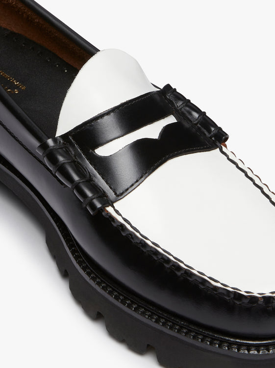 Mens Black And White Leather Loafers | Black And White Loafers â€“ G.H ...