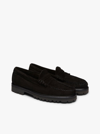 Mens Black Suede Loafers | Black Suede Penny Loafers – G.H.BASS – G.H ...