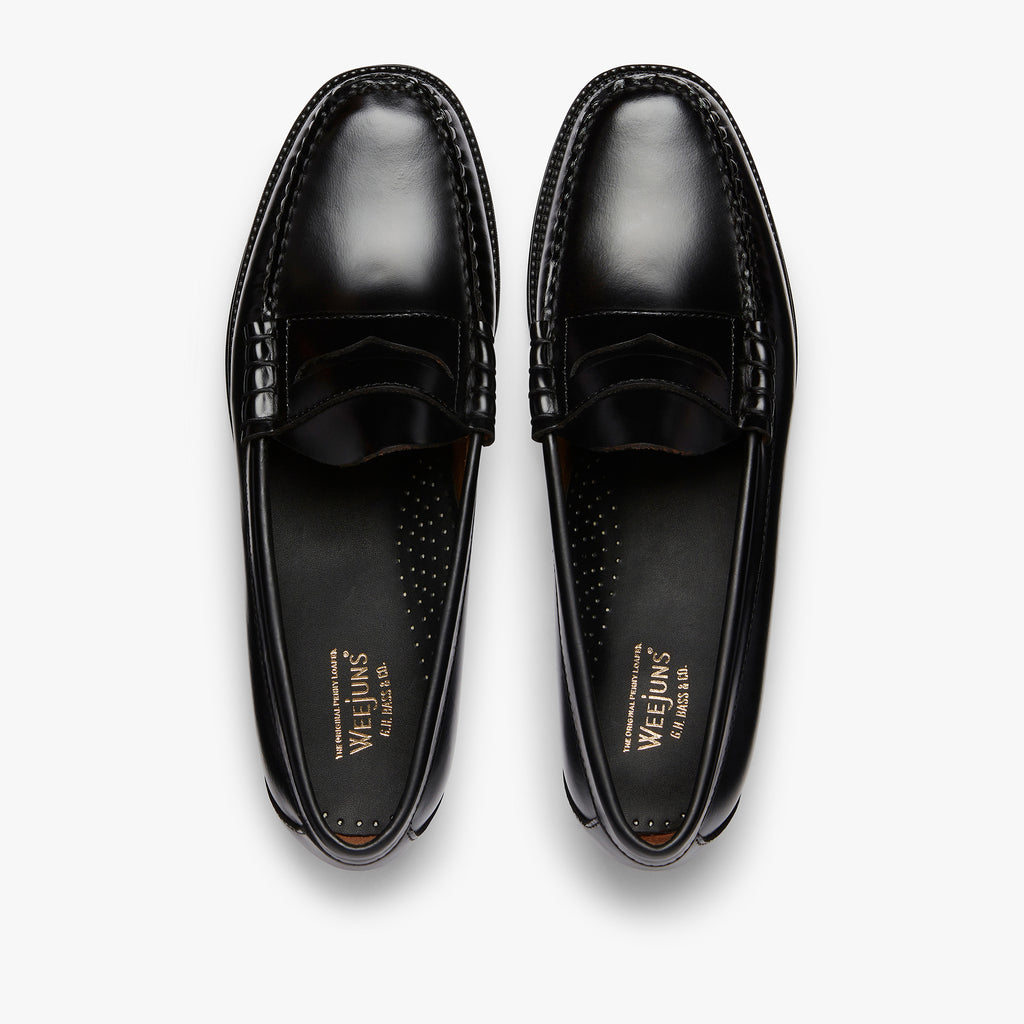 Easy Weejuns Larson Penny Black Leather | Mens Black Loafers G.H.BASS ...