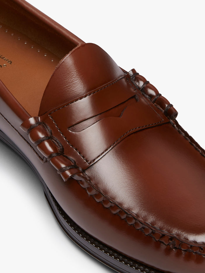 Mens Brown Leather Penny Loafers