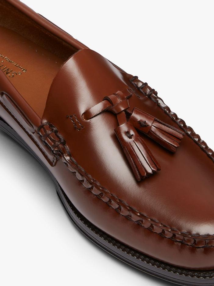 Brown Leather Tassel Loafers Mens Weejuns Larkin Tassel Loafers G.H.BASS 1876