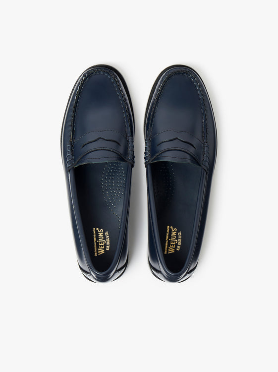 Navy Loafers Womens Navy Leather Loafers G.H.BASS 1876