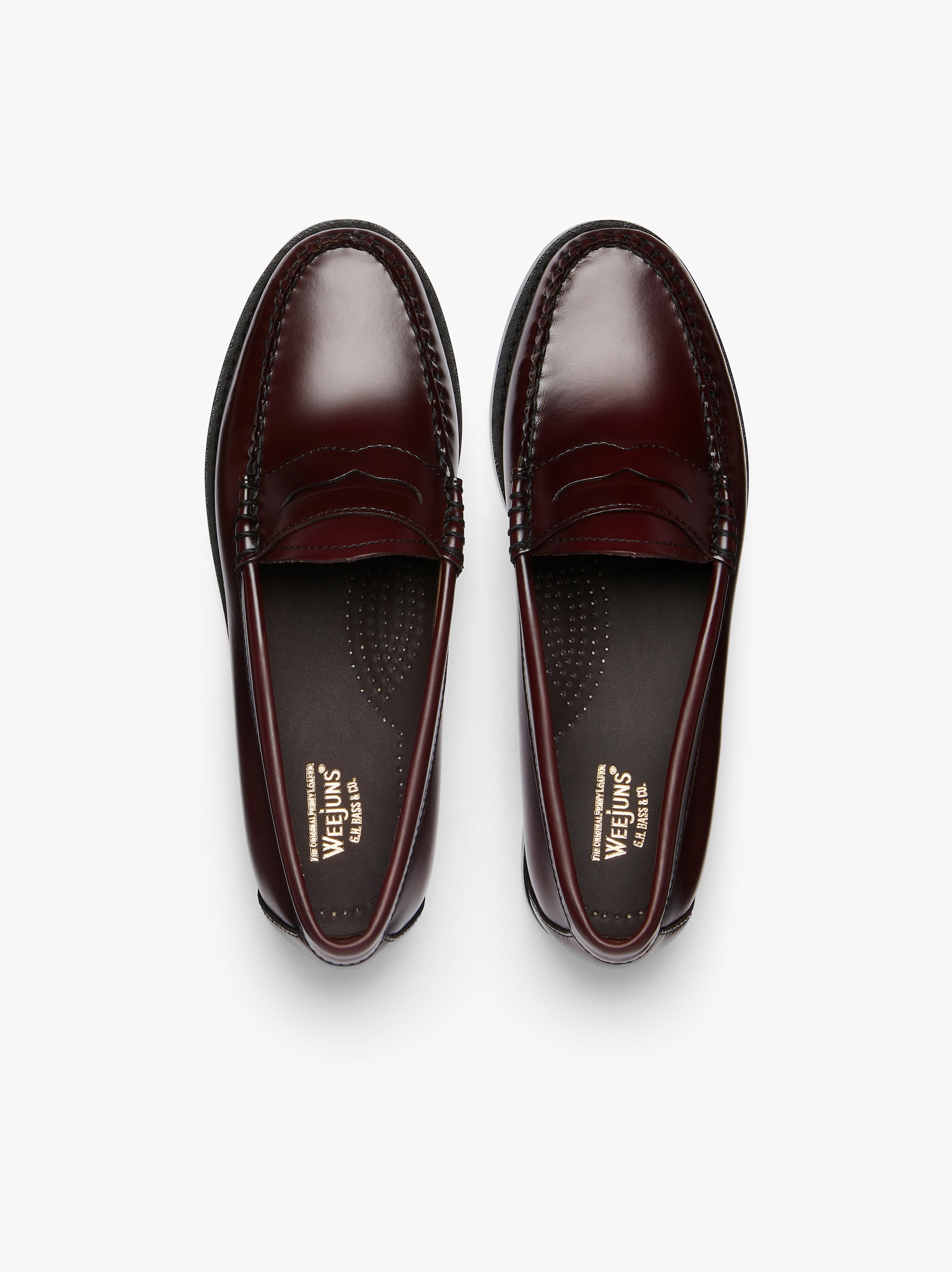 Bass Weejuns Burgundy Burgundy Leather Loafers G.H.BASS G.H