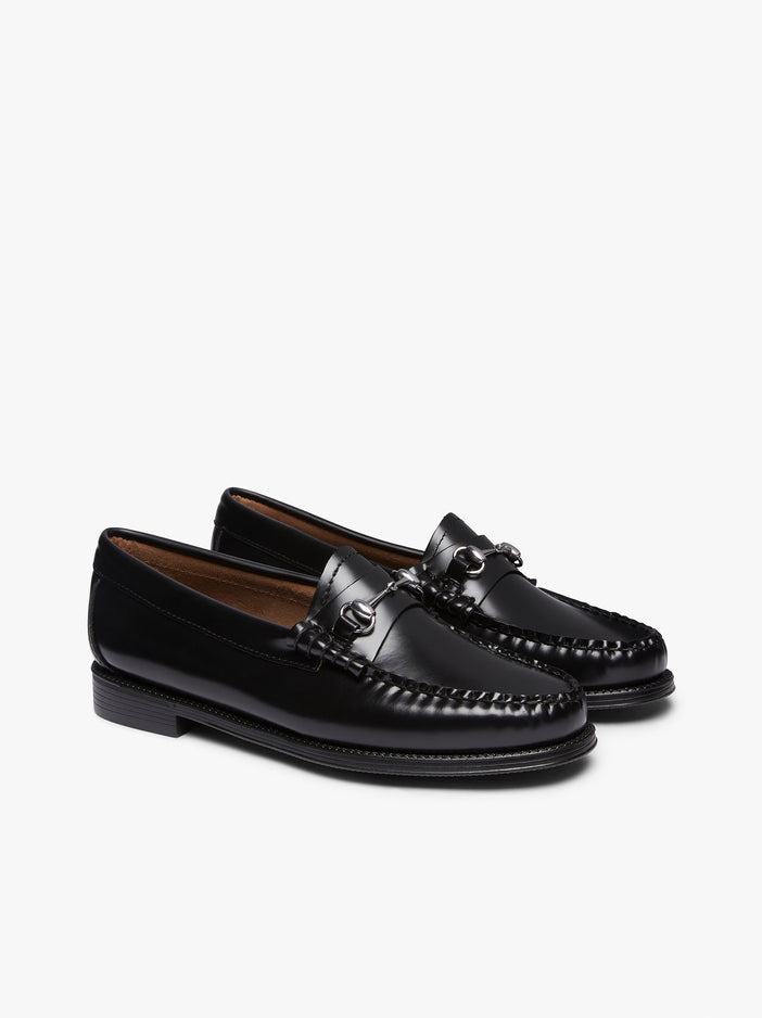 Womens Leather Horsebit Chain Loafer | Womens Black Chain Loafers – G.H ...