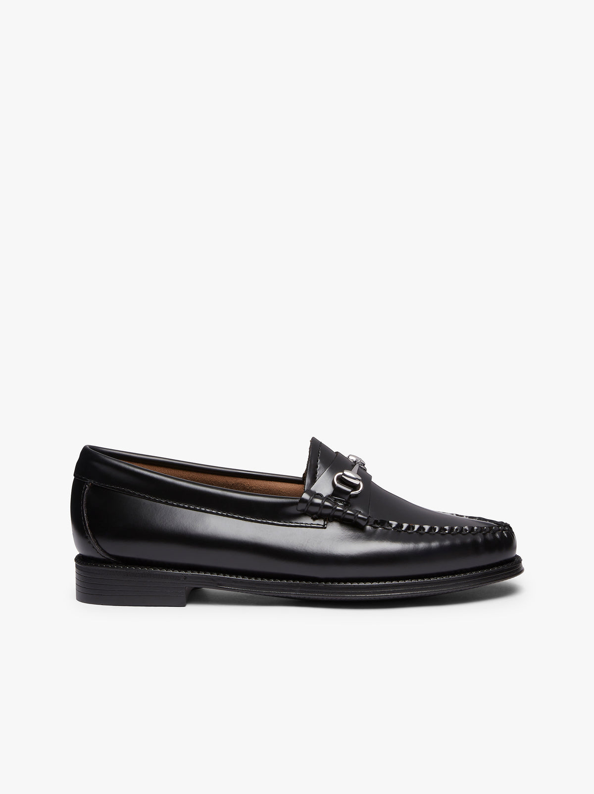 Womens Leather Horsebit Chain Loafer | Womens Black Chain Loafers 