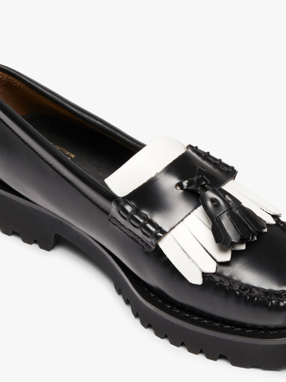 Womens Black And White Tassel Loafers | Kiltie Tassel Loafers – G.H.BASS