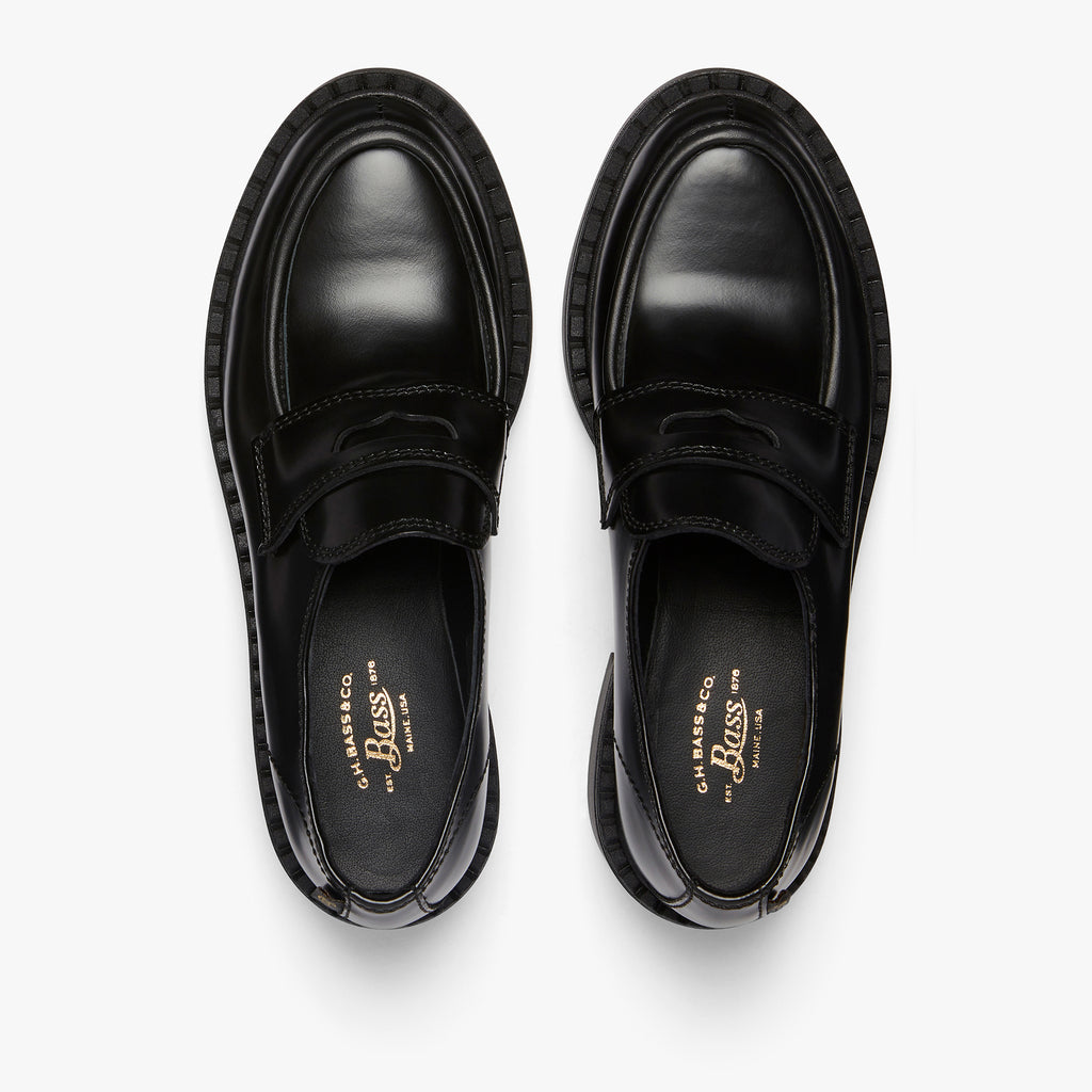 Albany II Saddle Loafers | Black Leather Loafers Womens – G.H.BASS – G ...