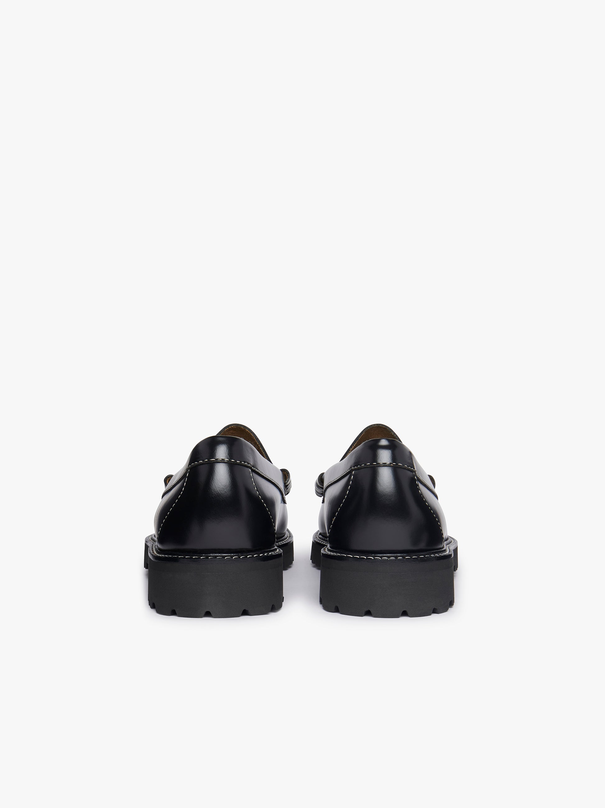 Mens Black Loafers With White Stitching | Mens Shoes 90S